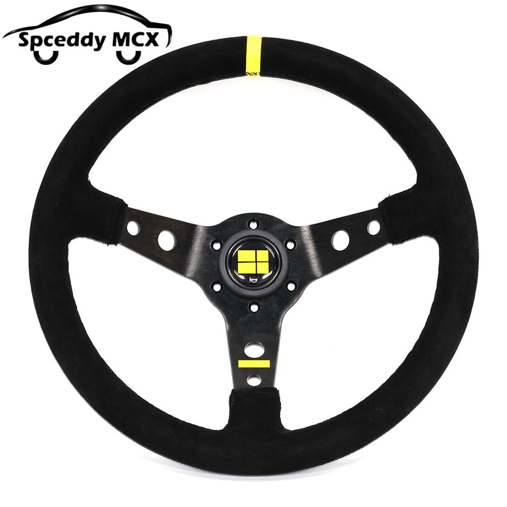 Universal 14inch Concave Racing Sports Steering Wheel Car Rally JDM Drifting Steering Wheel