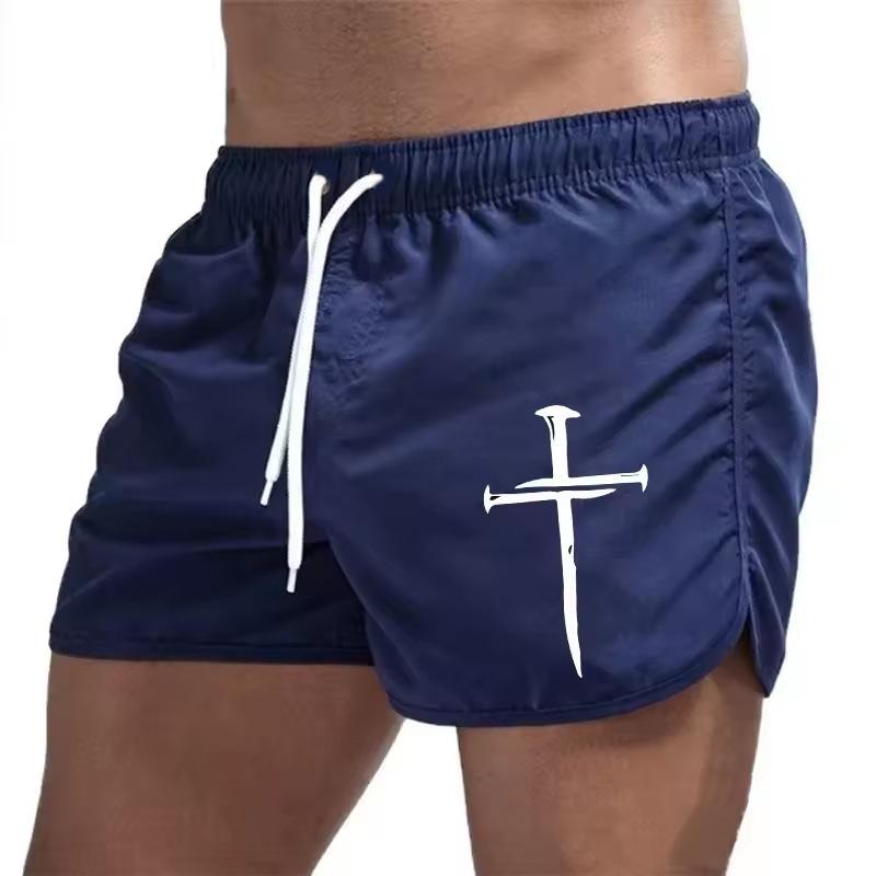 

Summer Fitness Pants for Men Comfortable Breathable Solid Color Running Casual Sports Training Shorts M