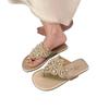 2025 Summer New Fashion Soft-soled Women Bohemian Outer Wear Flat-bottomed Pearl Toe Roman Sandals Women