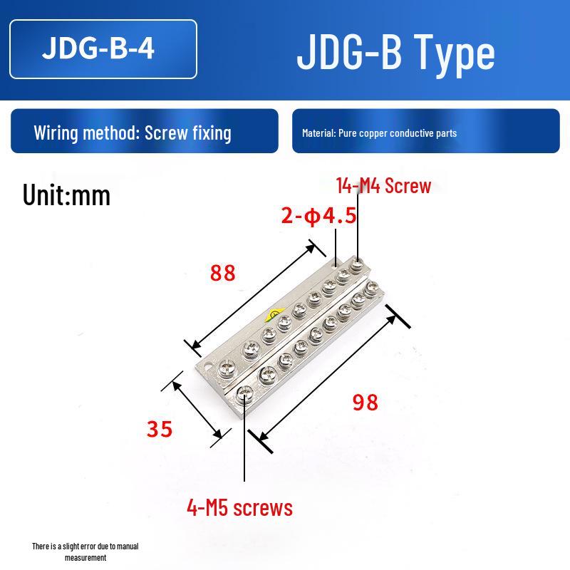 High-Strength JDG Distribution Cabinet Copper Terminal Block