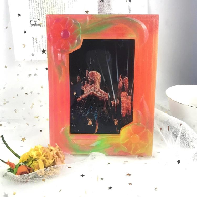 Semi-stereoscopic Flower Photo Frame Ornaments Silicone Mold for Jewelry Making