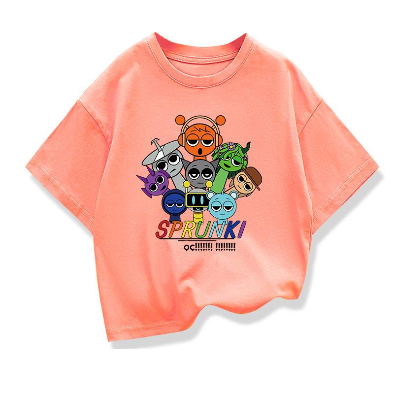 Summer Children's Short Sleeve T-Shirt  Spunki Horror Game Incredibox Tops Cartoon Clothes Tees Girls Boys Kids  Clothing