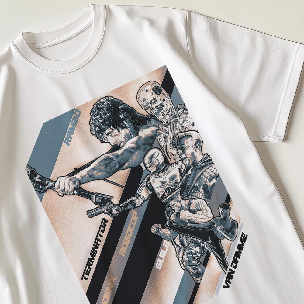 

Ретро футболка с боевиками 80-х 90-х годов, ностальгический подарок для него и для нее 2XL