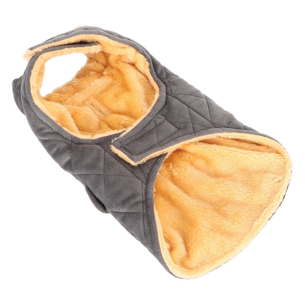 Dog Winter Jacket with Pocket Flannel Polyester Thickened Windproof Comfortable Warm Dog Jacket for Outdoor Walking Hiking