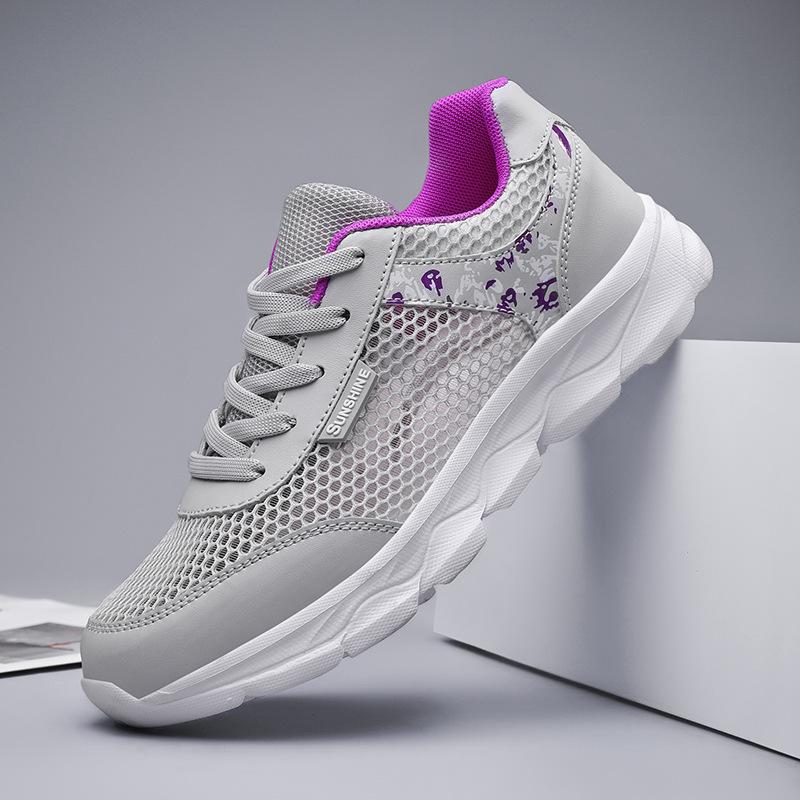 Leather waterproof sneakers lightweight soft-soled casual running shoes student women's shoes
