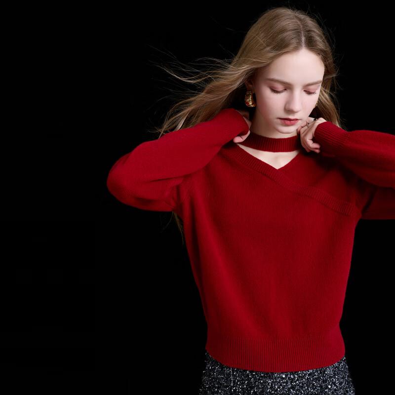 

Sancai Women s V-Neck Openwork Knit Pullover M (160/84A)