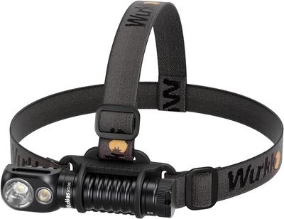 Wurkkos HD20 LED USB 2000 Işın Yüksek Pil Seviyesi Ayarlanabilir IPX68 Gece Güç Afeti ve Tahliye için İdeal Kafa Lambası, Şarj Edilebilir, Lümen,