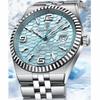 2025 New Men Watches Gorgeous Blue Gold 41mm Classic Clock Stainless Steel Diving Series Waterdrop Calendar Quartz Watch for Men