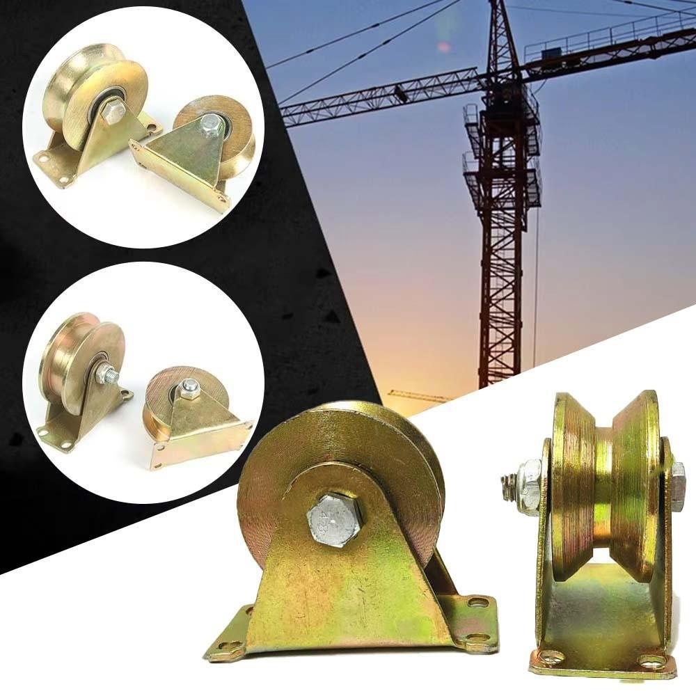 2pcs Smooth Rolling V Sliding Track Wheels Heavy Duty Sliding Door Metal Rollers Crane