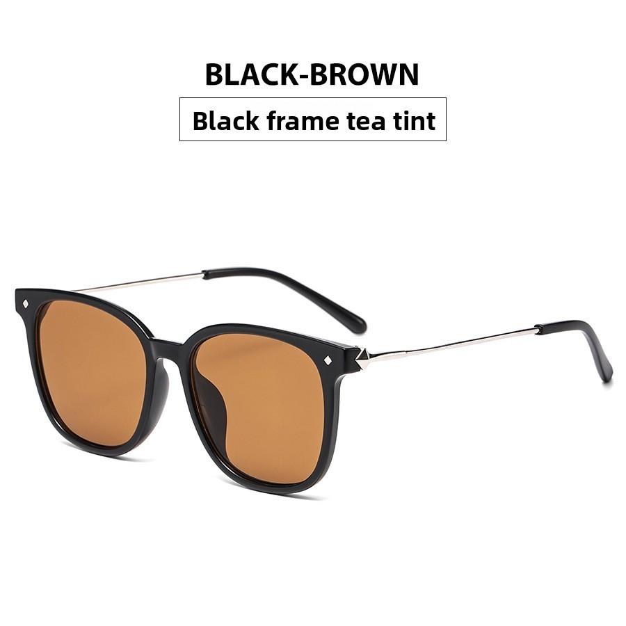 Uv400 Square Sunglasses For Driving With Pc Lenses And Metal Frame For Fashion Enthusiasts