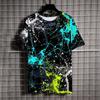 Summer Fashion Sports Graffiti Men T-shirts New Trend Harajuku Casual Personality 3D Printed Round Neck Short Sleeve Tees Tops