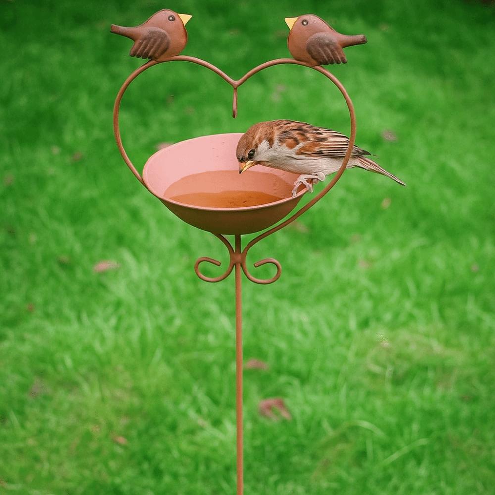 Retro Bird Feeder Ground Plugin Decorative Bird Feeding Dish Crafts Bird Water Bowl  Drinking