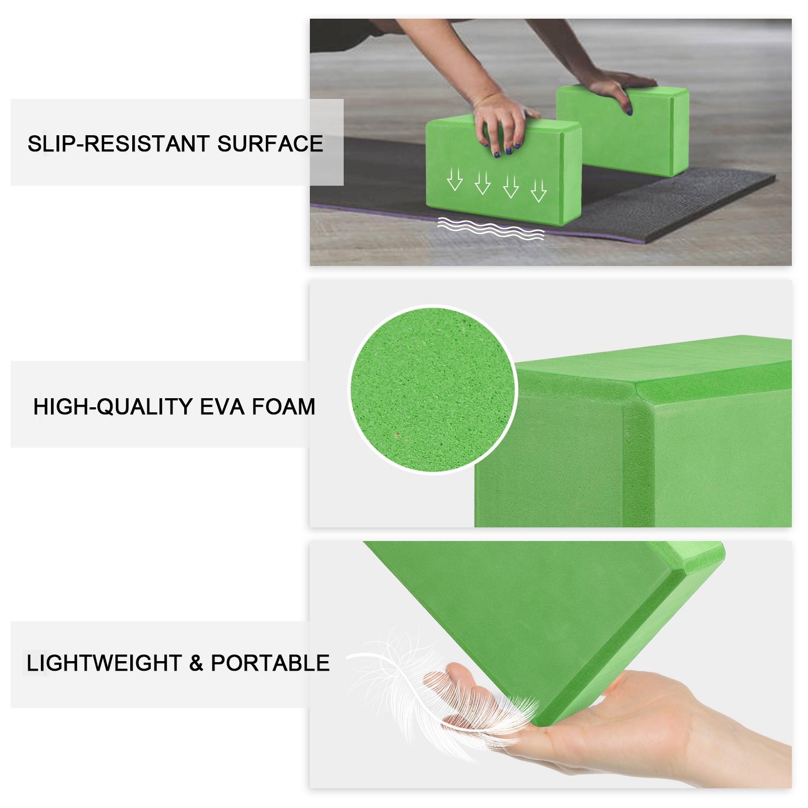 Набор из 2 блоков для йоги и ремня Нескользящие блоки из пены EVA для йоги, пилатеса, фитнес-тренировок