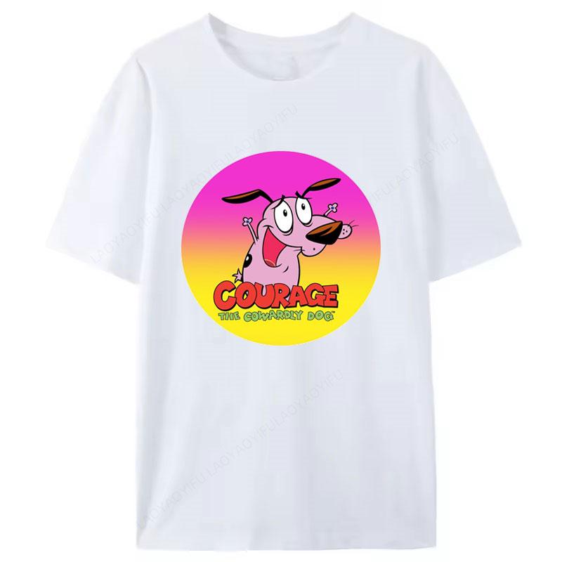 Courage The Cowardly Dog Animated Movie Promo Nerd T Shirt 2025 Summer New Arrival for Kids Gifts Clothes Camisa Creativity Tee