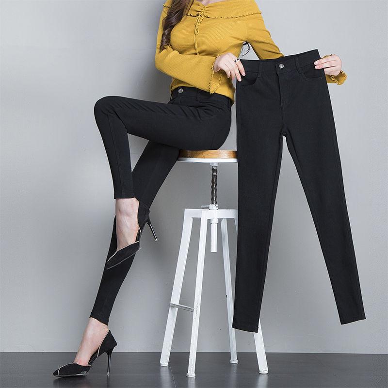 Tall Women s High-Waisted Skinny Black Pants for Spring & Autumn 2026 Small (S)