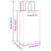 Paper Shopping Bags 50 pcs with Handles Pink 21 x 11 x 36 cm