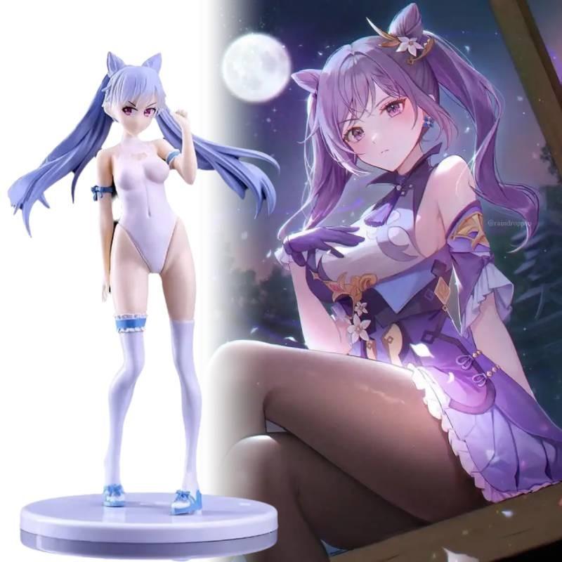 Impact Genshin Keqing Swimwear Figurine Game Cartoon Model Statuary Gift Toy