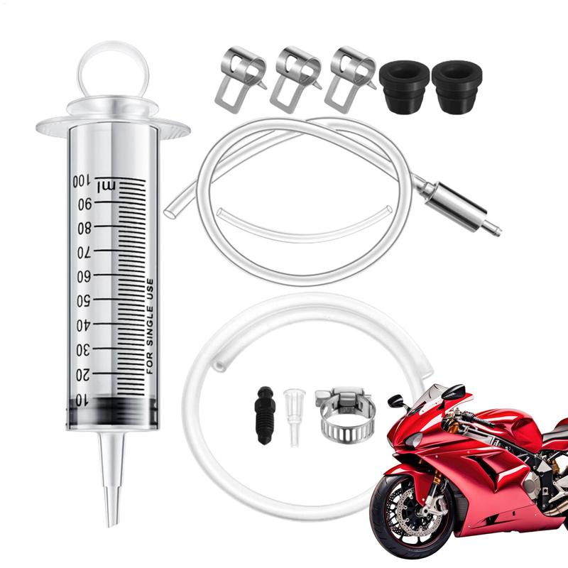 Motorcycle Disc Brake Hose Kit Air Bleeding Tool Hydraulic Fluid Brake Pump CalipersRepair Vacuum Injector Repair Tool
