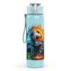 1PC Fiery Number Seven Art 750ml Color Plastic Sports Water Bottle Leakproof Flip Straw Lid Suitable for Sports Office Home Use