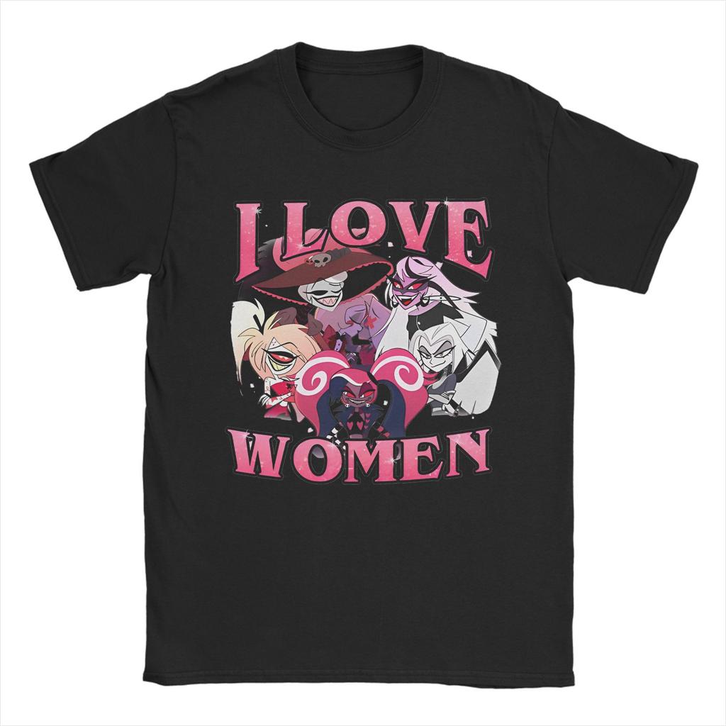 Retro Alastor Anime T-Shirt Für Männer Frauen Rundhals Kurzarm Oberteile Hazbins Hotels 100% Baumwolle Sommer Oberteil T-Shirt