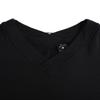 Nike Yoga Solid V-Neck Pullover Long Sleeve T-Shirt Women Tops Black CU5491-010