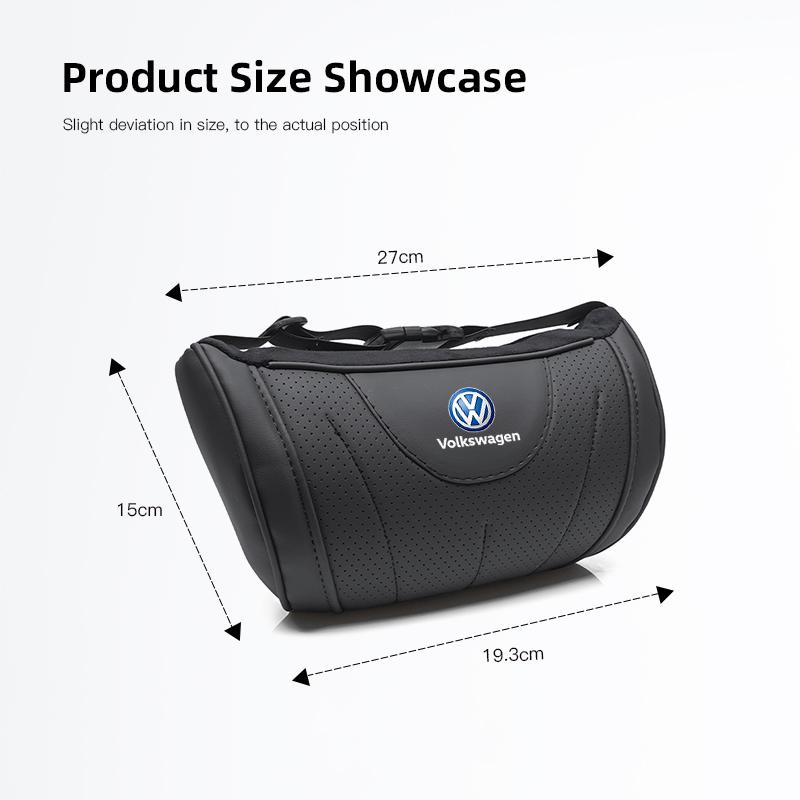 Volkswagen Car Neck Pillow Leather Breathable Soft Headrest Accessories Key For VW Golf Amarok GTI Touran Touareg Tiguan Magotan Et4