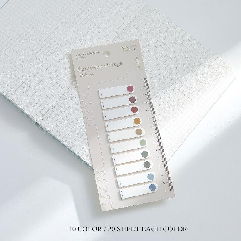 200 Sheets/Pcs PET Flags Tabs Page Markers Paper Index Bookmark Sticky Notes Office Supplies Stationery