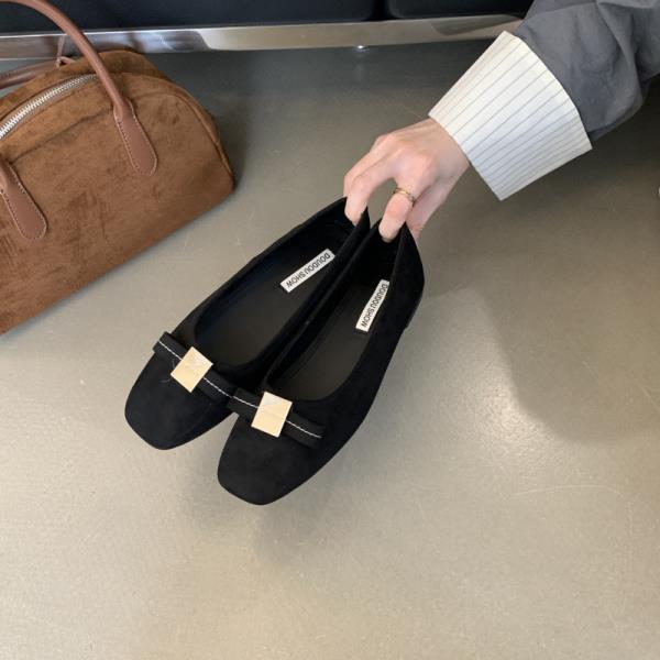 Fashion Shoes Woman Flats Casual Female Sneakers Shallow Mouth Bow-Knot Square Toe Modis Dress Butterfly New 2025 Butterfly-knot Mary Ja