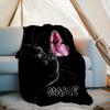 Black Cat And Butterfly Customize Your Name Outdoor Blanket Comfortable Soft Lightweight Perfect For Travel Camping Picnics Sofa Office Bed Living