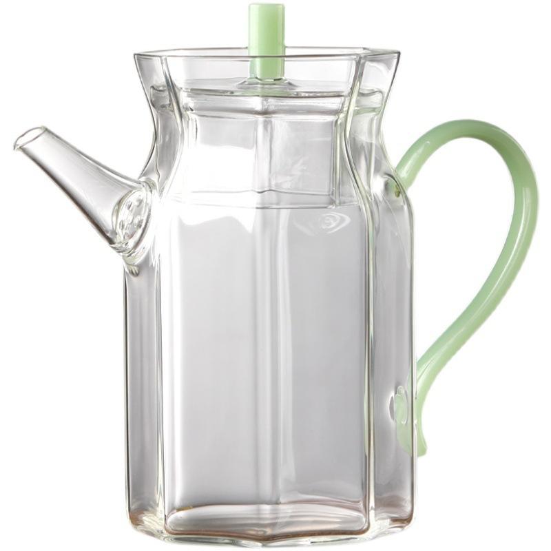 

350ML Octagonal Imitation Song Heat Resistant Glass Teapot Brewing Green Tea Puer Oloong Tea Pot Kung Fu Tea Set