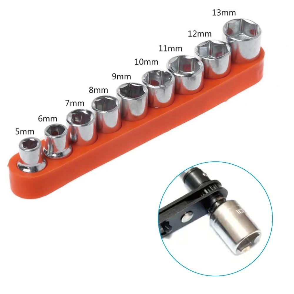 9Pcs 5-13mm Screwdriver Set Hexagon and Plum-shaped Heads Socket Set DIY Auto Repair Household Hand Tools