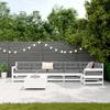 7 Piece Garden Sofa Set White Solid Pine Wood