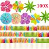 Drink Umbrellas Cocktail Picks Assorted Mini Paper Umbrella Hawaiian Paper Cocktail Picks for Summer Tropical Birthday Party 5