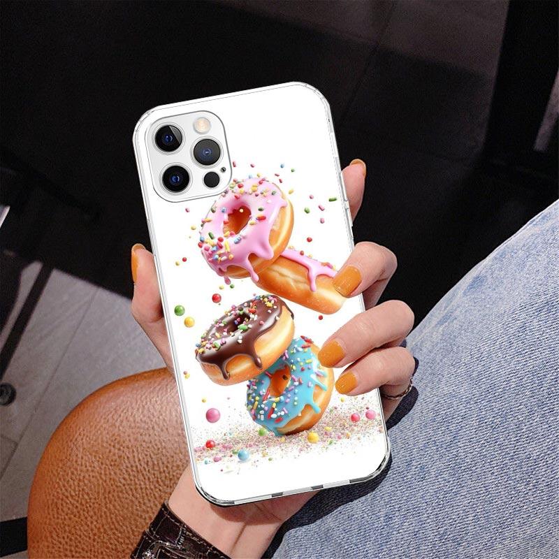 Macaron Ice Cream Cake Doughnut Phone Case For iPhone 17 Air 16 Pro Max 16E 15 + 14 Plus 11 12 13 Mini 7 8 SE Gift Print Cover F