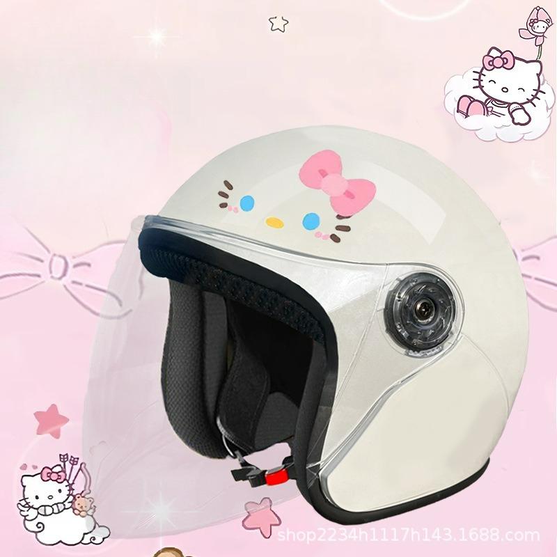 Erwachsenenhelm All-inclusive Helm für Männer und Frauen, Winter Ohrenschutz zum Warmhalten, Niedliche KT-Katze