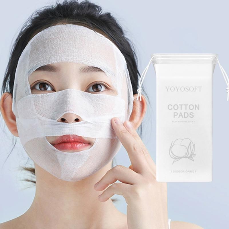 50/100Pcs Stretchable Open-Type Wet Compress Pads – Ultra-Thin Cotton Pads for Facial Moisturizing and Makeup Removal