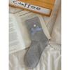 Ladies Autumn Sweet Cute Button Bow College Wind Cylinder Stack Socks