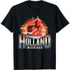 Camiseta Holland Michigan Farol Vermelho com Onda Grande e Gaivotas