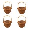4PCS Creative Mini Rattan Woven Baskets Beautiful Hand Made Storage Basket, Wicker Flower Basket Shopping Storage Hamper Basket