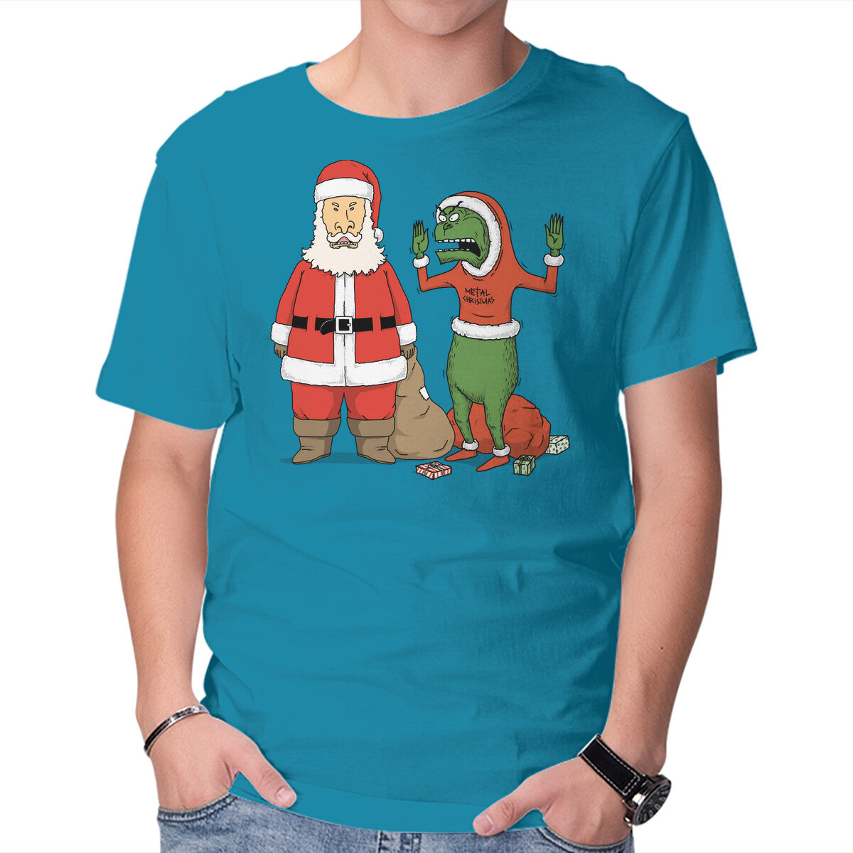 Unisex Crew Neck T-Shirt Stupid Santas Graphic Short Sleeve Casual Tee XXL
