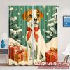 2pcs,Curtains Cute Dog Christmas Gifts (3) Chic Curtains Versatile Polyester Curtains All Seasons Decorative for Bedroom, Living