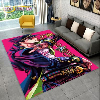 Alfombra de anime JoJo's Bizarre Adventure, alfombra para sala de estar, dormitorio, sofá, felpudo decorativo, alfombra antideslizante para juegos de niños