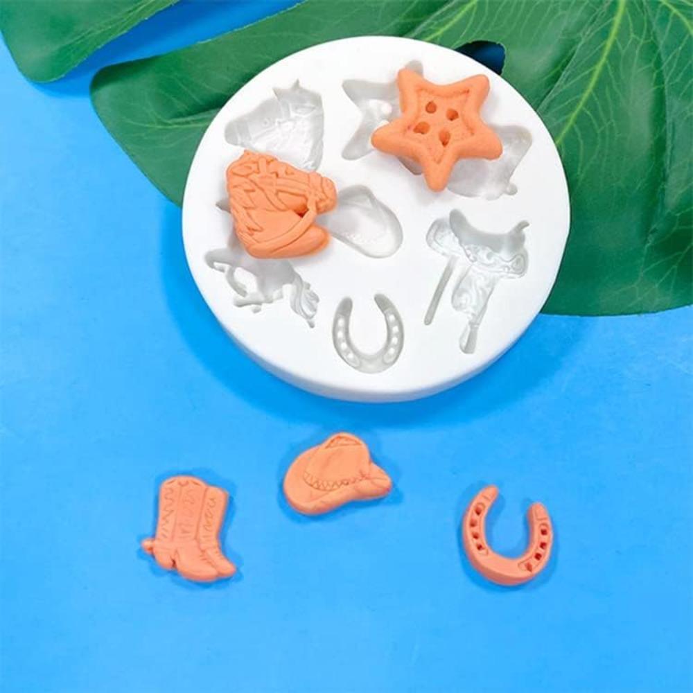 2pcs 8.2*1cm cowboy chocolate Mould Silicone cowboy hat Mould western chocolate Mould Candle Decor
