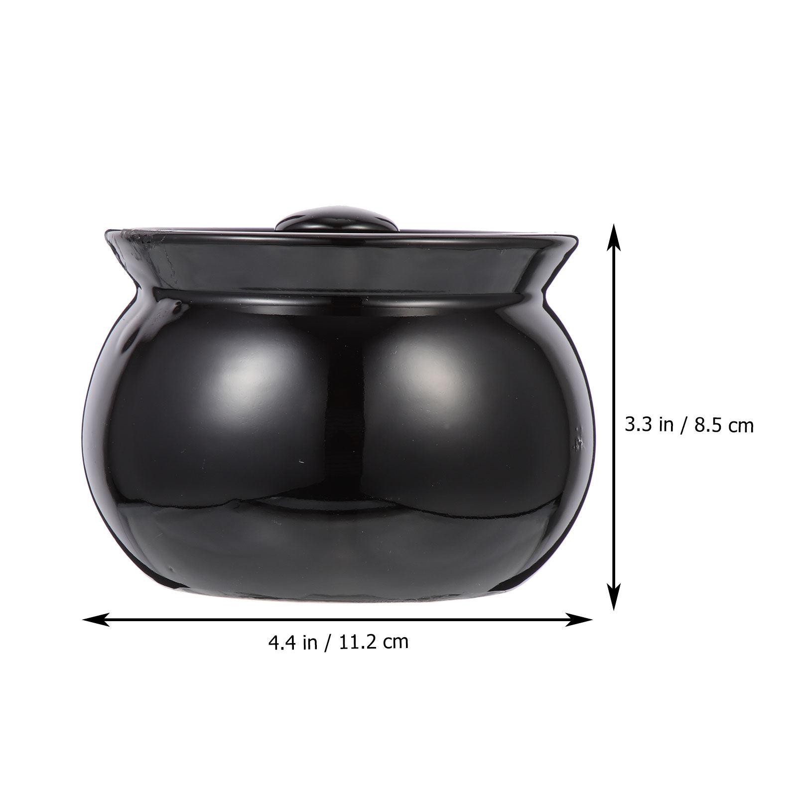 

Soup Bowl with Lid Bowls Large Chinese Mini Crock for Ceramics Brown Containers Pot Stew Porcelain Serving чорний