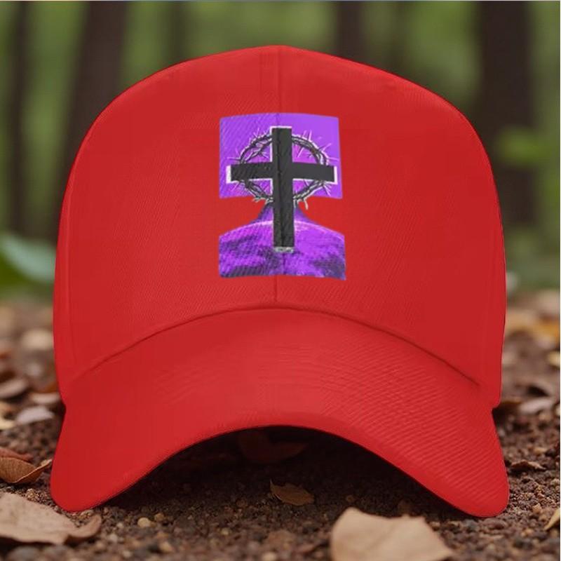 Cross Thorn Crown Baseball Cap Adjustable Polyester Outdoor Graphic Hat Unisex