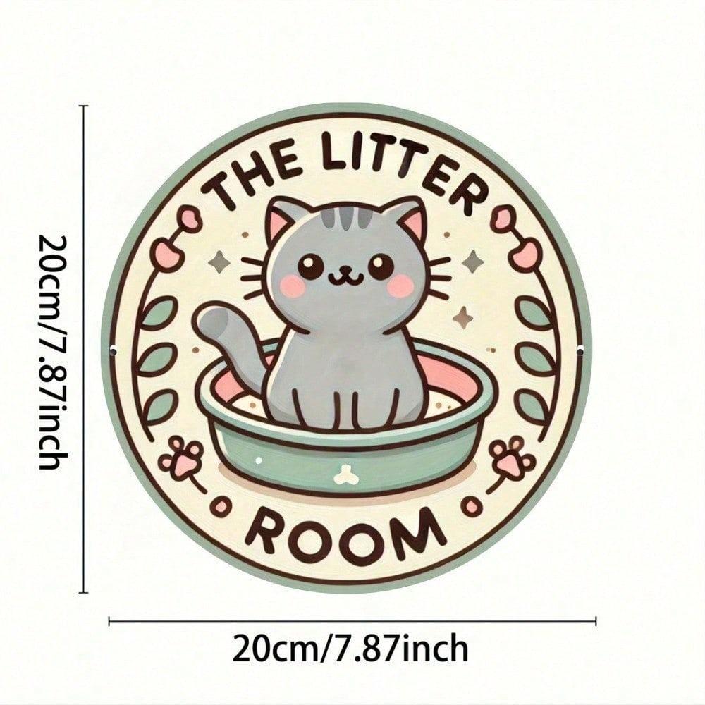 1pc Vintage Cat Round Metal Sign 7.8x7.8 Inch Wall Art Home Bar Cafe Garage Decor