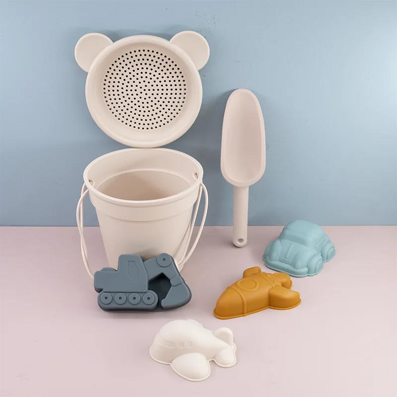 8Pcs Summer Beach Toys Kids Soft Silicone Sandbox Set Beach Game Silicone Sand Toys for Toddlers Kids Swim GameToddlers