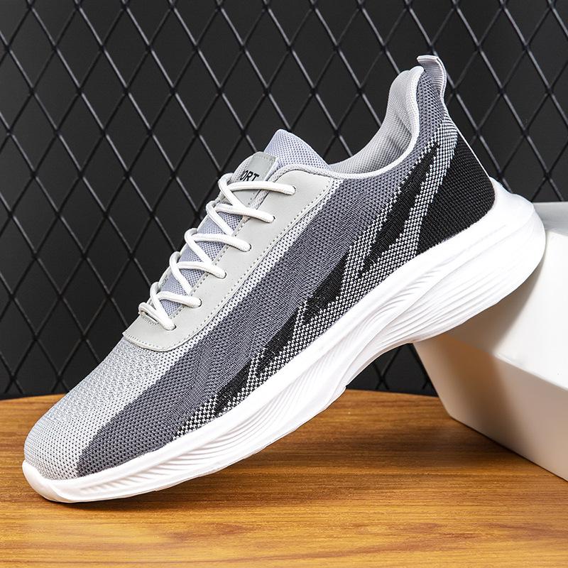 Autumn Breathable Flyknit Lace-Up Casual Men s Running Shoes 43