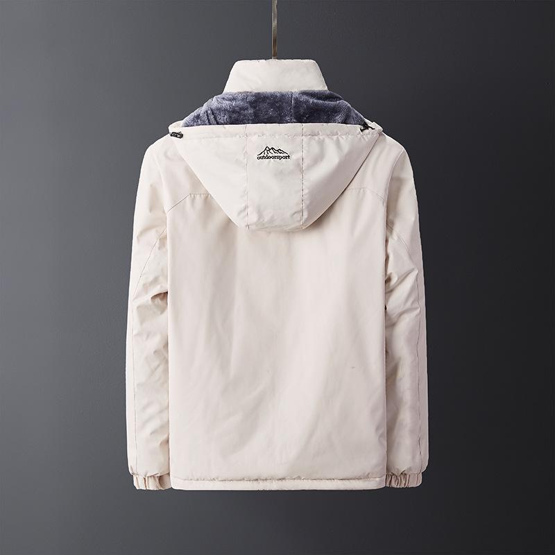 Autumn and Winter Waterproof Jacket Men's Outdoor Fleece Thermal Jacket