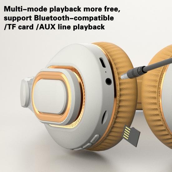 H7 Bluetooth-compatible Headphone Over Ear Deep Bass Foldable Noise Reduction Stereo Sound Wireless Headset Gaming Wear